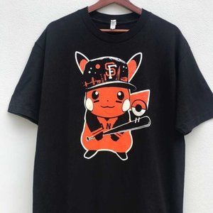 New York Giants × Pokemon SF Giants Tee Shirt Pikachu Baseball